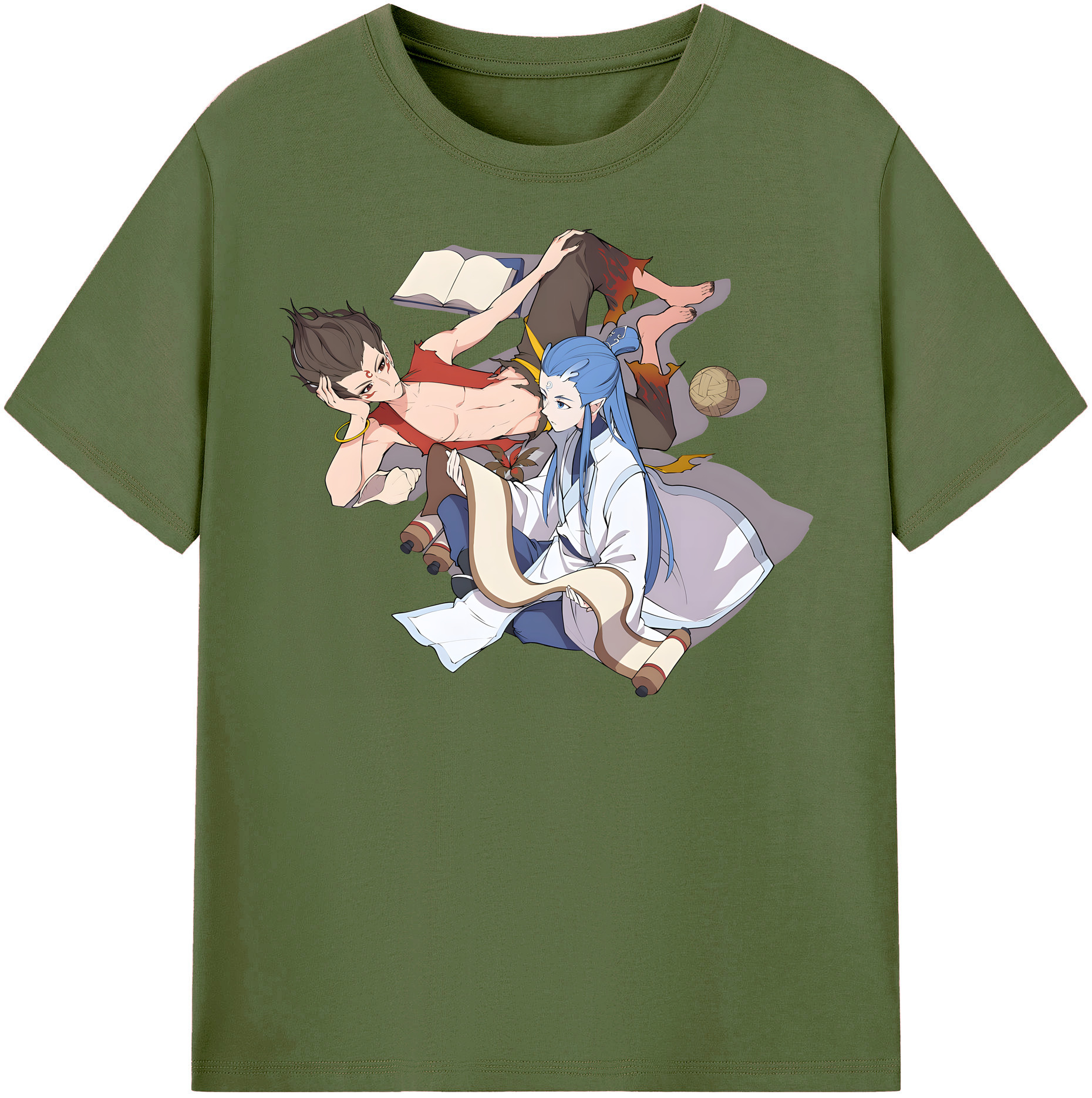 （画像用） Ne Zha 2 ナタ 魔童の大暴れ 綿100％半袖Tシャツ（フロントプリント）